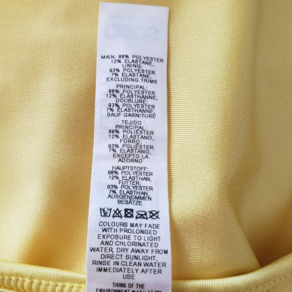 ASOS Swim Double Fri Size 6 Yellow One piece swimsuit with ruffles off shoulder - Picture 12 of 14